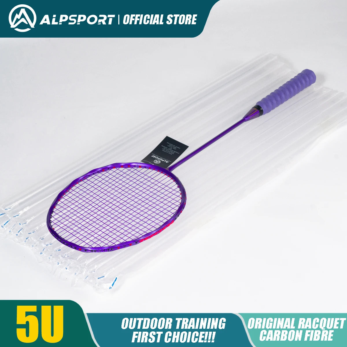Alpsport MH-V5 5U 75g Wave Legal Original Max 38lbs 100%Full Carbon Fiber Torsion Frame Badminton Racket Novice Professional