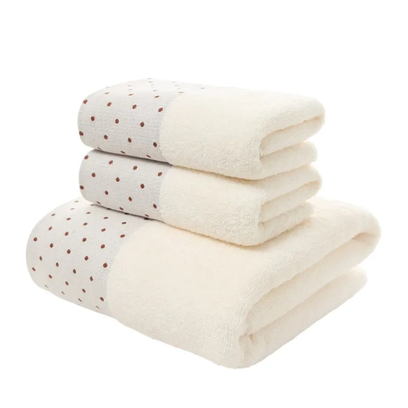 Set of 3 Cotton Bathroom Towels Sets 2pcs Hand Face Towel 35x75cm and 1pcs Big Bath Towels 70X140cm Washcloths Gift Towels 수건 세트
