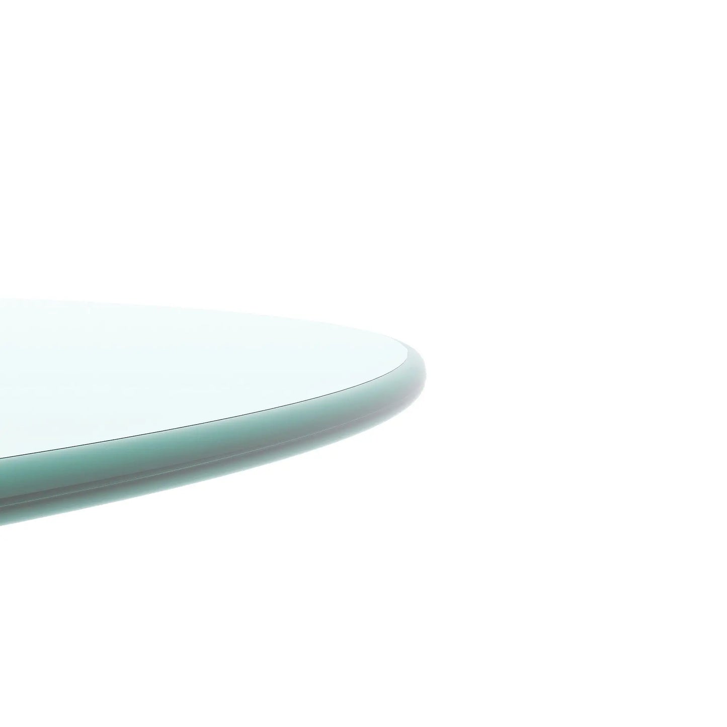 24-Inch Clear Tempered Glass Table Top with 1/4-Inch Thick Round Polished Edge Round Shape