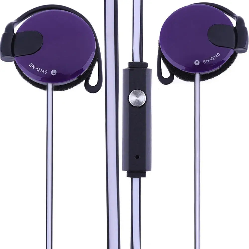 Earphones With Microphone ,Stereo Mp4 Ear Hanging Game Sports Earhook Earphones For Shini Sn-140 Flat Cable 3.5mm Universal