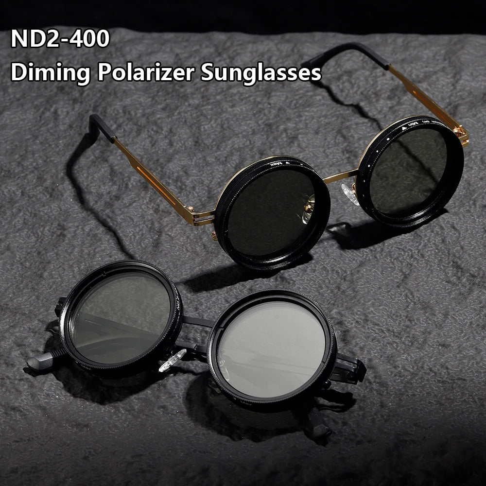 Cycling Glasses 9-level ND2-400 Adjustable Dimming Sunglasses Men Women Sun Glasses Anti UV Polarized Shades ND Filter