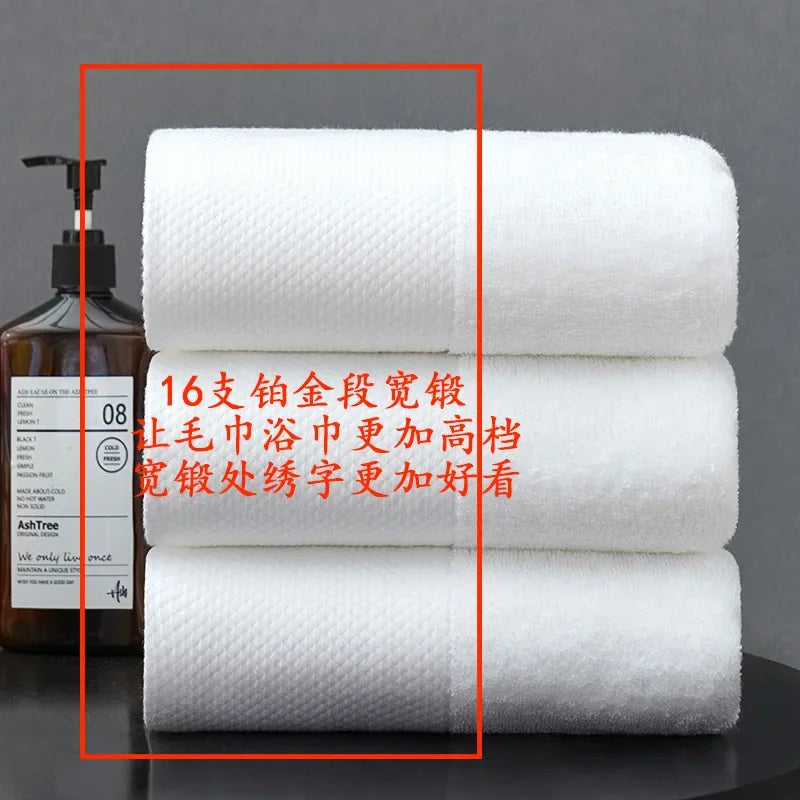 Luxury Thick Cotton Hotel Towels in White for Spa, Resort, and Home Use