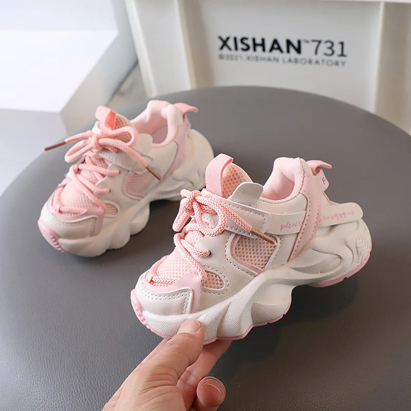Spring Autumn Boys Girls Shoes Sports Mesh Breathable Shoes Children Baby Walking Sneakers Soft Sole Casual Running Shoes