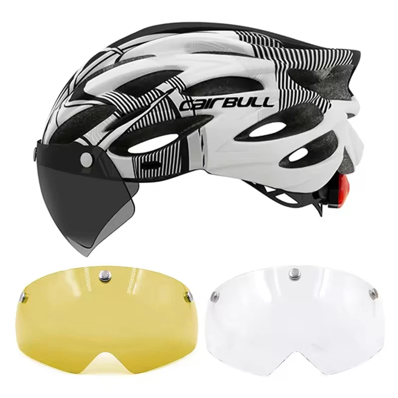 Bicycle Belmet Cycling Helmets MTB Mountain Road Racing Bike Helmet Lightweight Breathable Led Safety Goggles Summer Cycle Casco