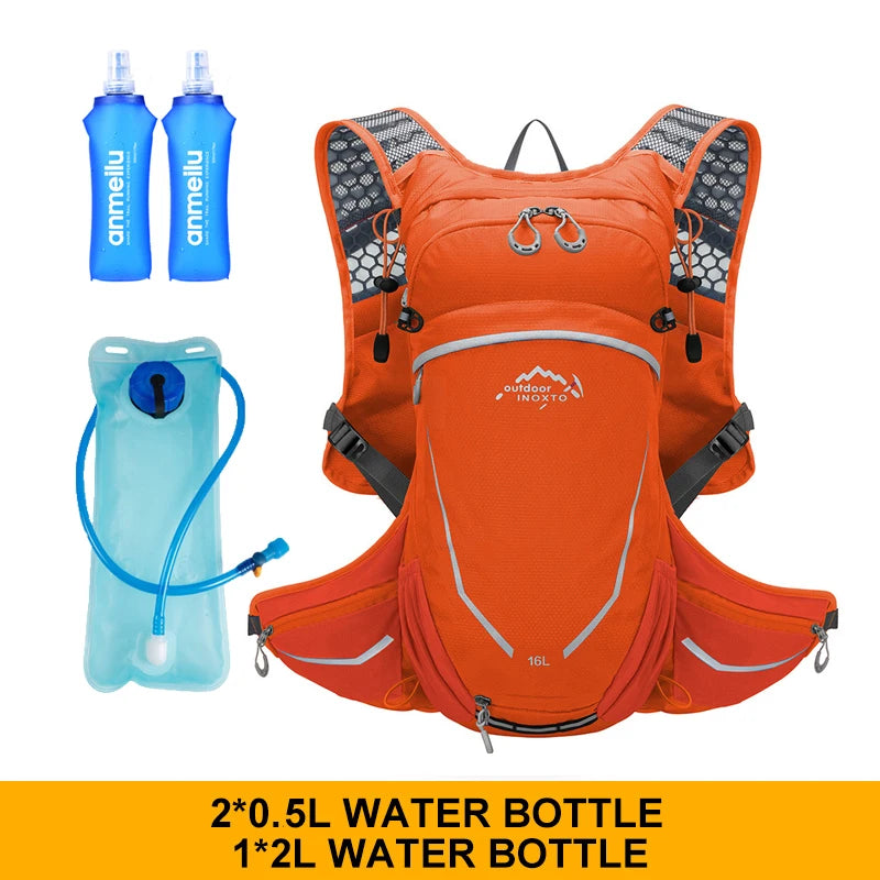 Outdoor Sports Ultra-light Backpack 16L Running Backpack Hydrating Vest Hiking Cycling Bicycle Backpack with 2L Water Bag
