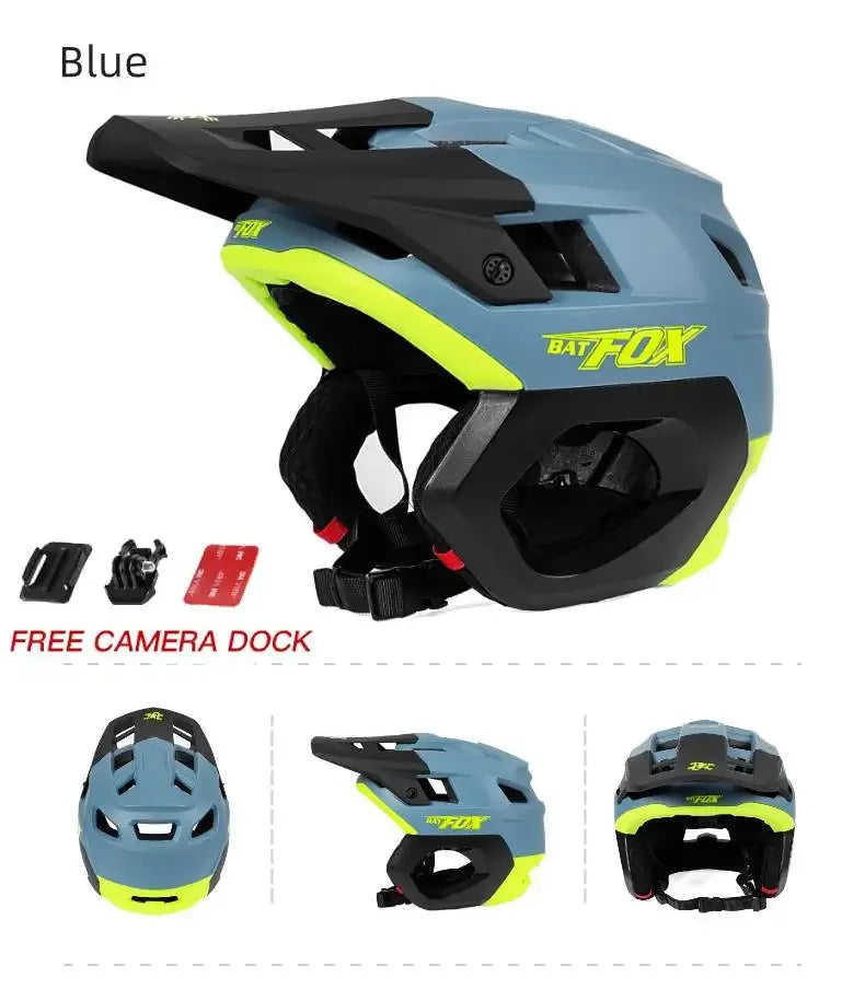 BATFOX New 3/4 Bicycle Helmet Mtb Half Helmet Mountain Bike Race Integrated Ear Protection Off-Road Cycling Helmet BMX Armor