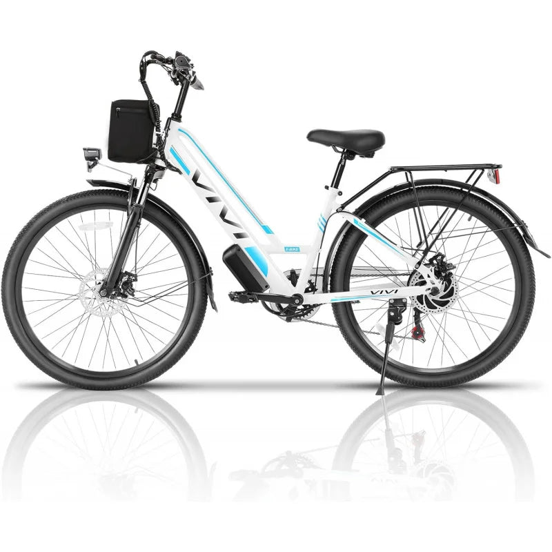QVivi Electric Bike for Adults with 750W Peak Motor,26" Commuter Electric Bike,22MPH Cruiser Ebikes with 48V Removable Battery