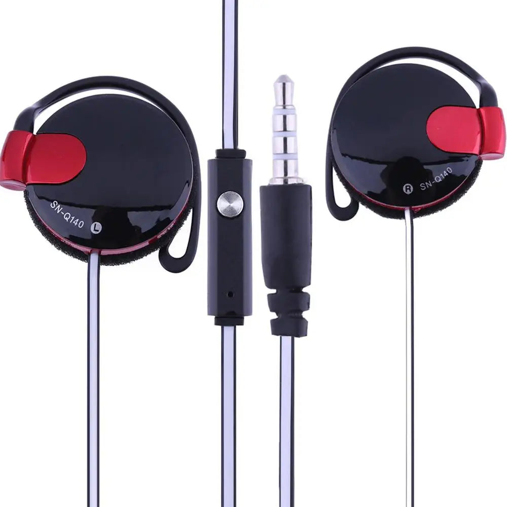 Earphones With Microphone ,Stereo Mp4 Ear Hanging Game Sports Earhook Earphones For Shini Sn-140 Flat Cable 3.5mm Universal