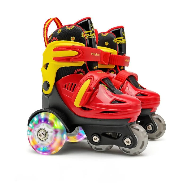 Children Skates High Elastic PU Inline Skate Double-row Roller Skates For Age 2-8 Kids Skating Shoes Adjustable Size