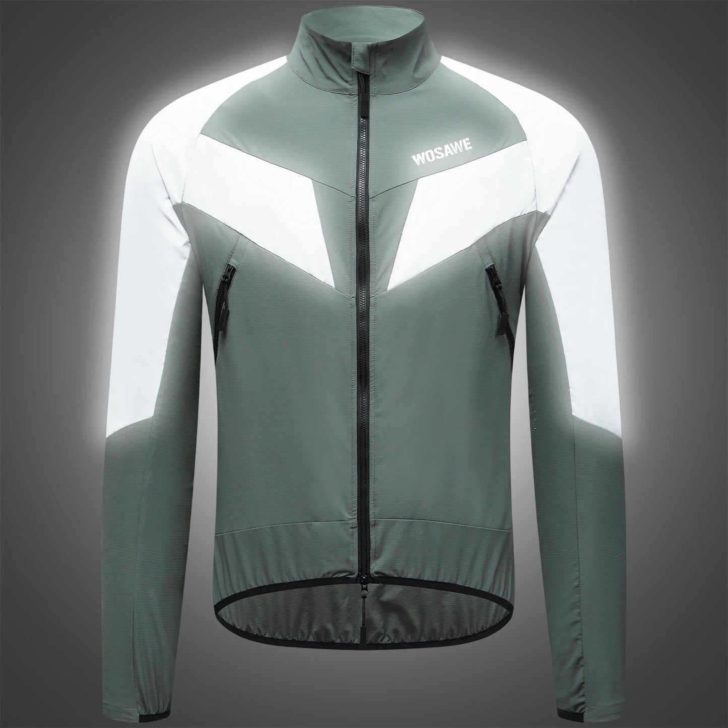 WOSAWE Ultralight Reflective Men Cycling Jacket Waterproof Riding Running Windbreaker Mix Of Fluorescent Coloured Silver Panels
