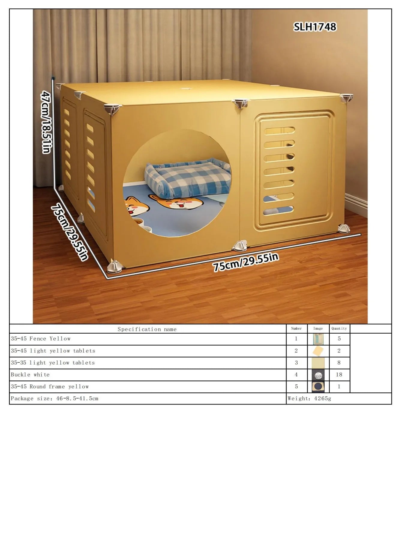Dog Cage Small Dog Home Cat Villa Kennel One Bedroom One Bathroom One Living Room Pomeranian Teddy Corgi Dog House