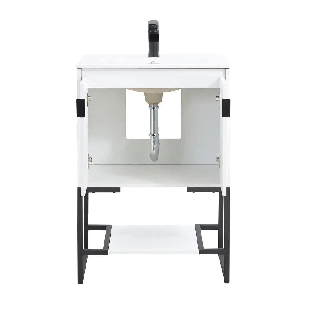 Manhattan Comfort Scarsdale 24\" White Bathroom Vanity Sink