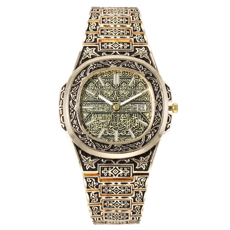 Fashion Luxury Brand Vintage Men Quartz Watches Flower Pattern Carving Wristwatch erkek kol saati męski zegarek часы ساعة يد