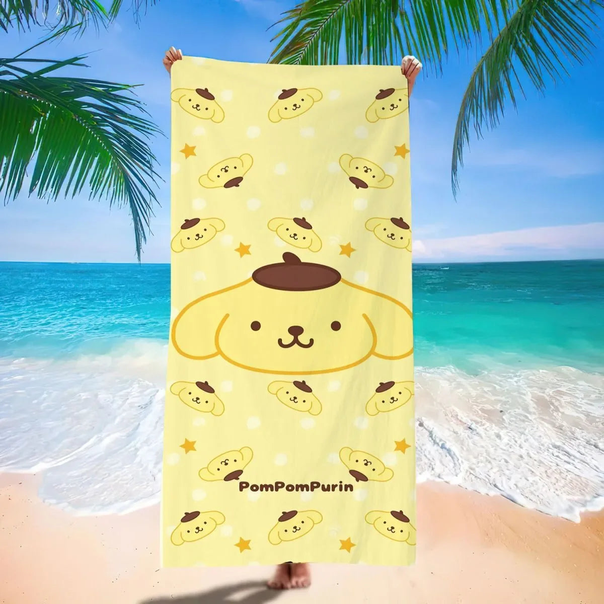 Adorable Sanrio-Themed Beach Towels: Pochacco, Hello Kitty, My Melody, Kuromi! Suitable for towels, bath towels, beach towels