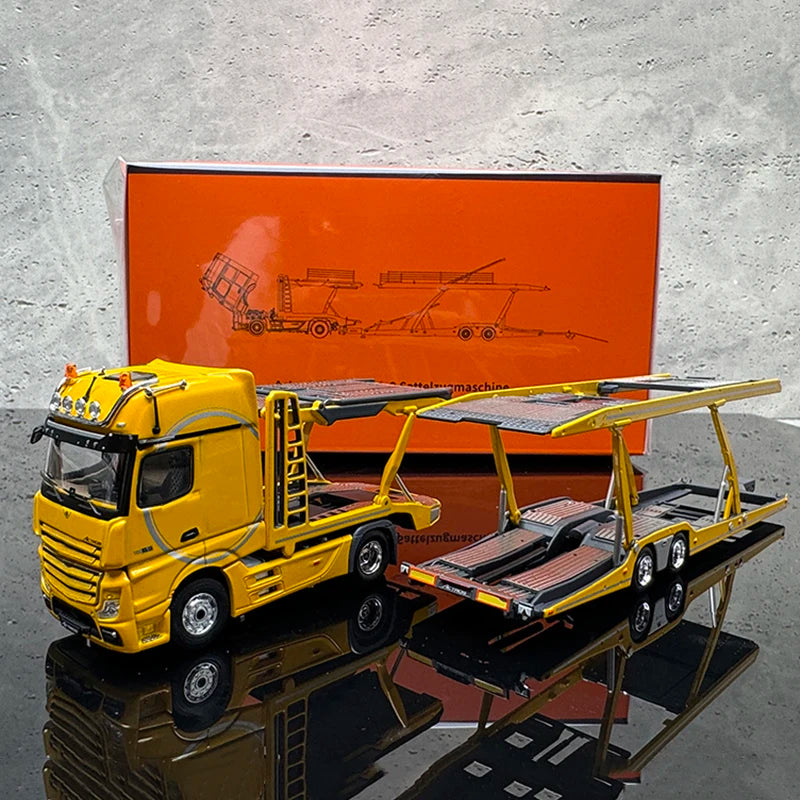 GCD 1:64 Trailer Actros Double decker Car Transport Vehicle Trailer Upgraded Car Model