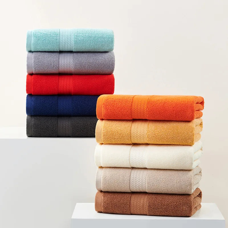 Set of 1/2 Cotton Bath Face Hand Big Towels 50x100cm Quick-drying Absorbent Washcloths Grey Towels For Bathroom 타월 Serviettes