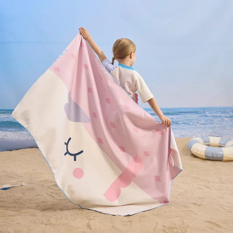 Cute Sun Protection Kids Swimming Towels for Boys Girls Bathrobe Beach Towel Soft Absorbent Large Bath Towel Sport Towels