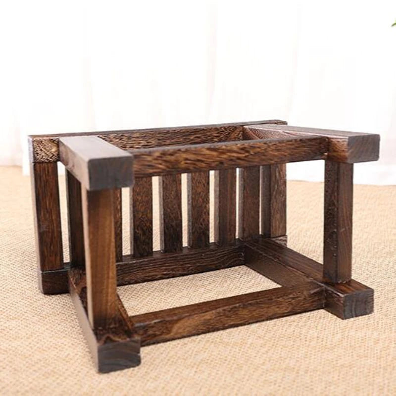 Japanese Antique Wooden Stool Bench  Paulownia Wood Asian Traditional Furniture Living Room Portable Small Wood Low Stool Design