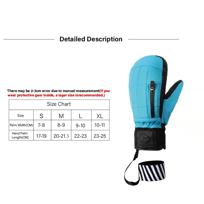 Inside Five Finger Design Ski Gloves Winter Waterproof Snowboard Gloves for Outdoor Snowmobile Snow Skiing Sports