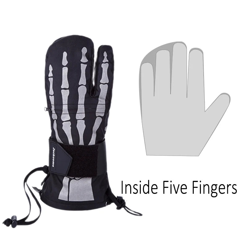 Inside Five Finger Design Ski Gloves Winter Waterproof Snowboard Gloves for Outdoor Snowmobile Snow Skiing Sports