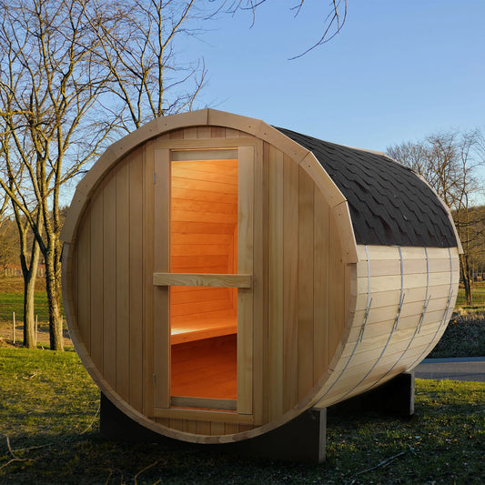 New Canadian Cedar Outdoor Dry Steam Sauna Bath Room Cedar Barrel Sauna Traditional Steam Sauna Room