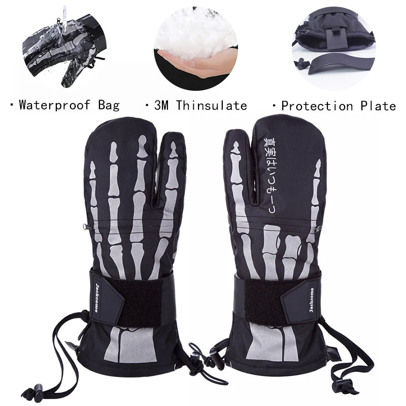 Inside Five Finger Design Ski Gloves Winter Waterproof Snowboard Gloves for Outdoor Snowmobile Snow Skiing Sports