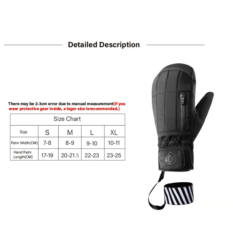 Inside Five Finger Design Ski Gloves Winter Waterproof Snowboard Gloves for Outdoor Snowmobile Snow Skiing Sports