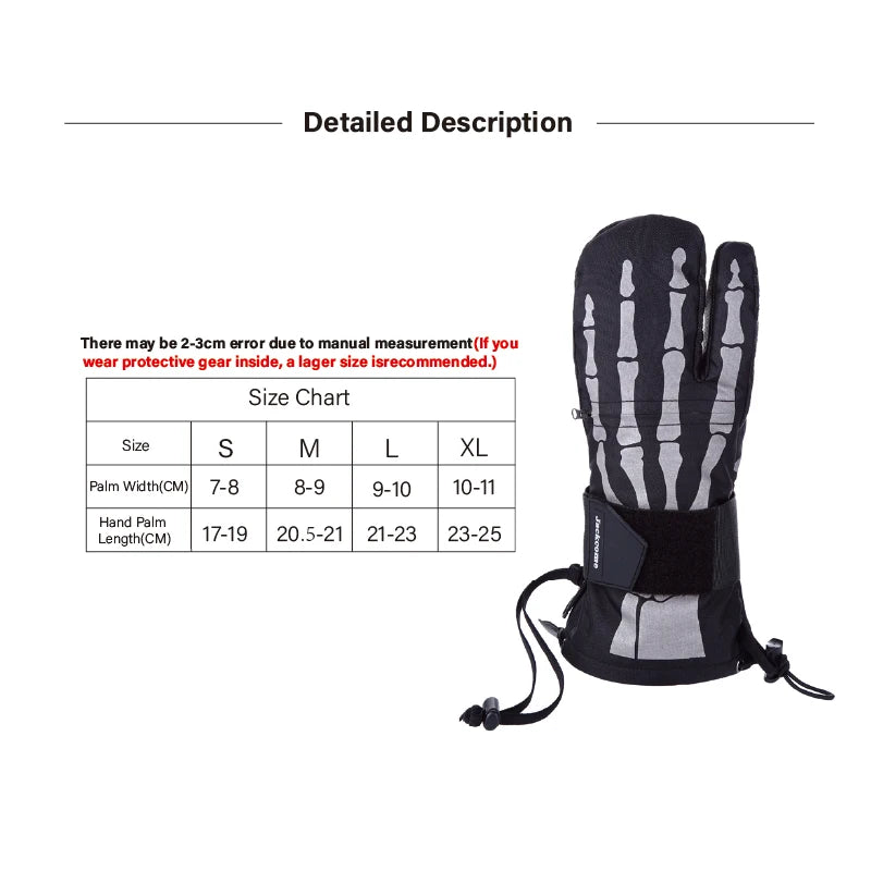 Inside Five Finger Design Ski Gloves Winter Waterproof Snowboard Gloves for Outdoor Snowmobile Snow Skiing Sports