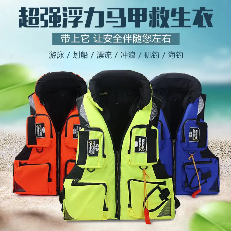 CE Unisex Polyester Life Jacket Swimming Life Vest Outdoor Sport Safety XXL Life Jacket For Drifting Boating Kayak Fishing Vest