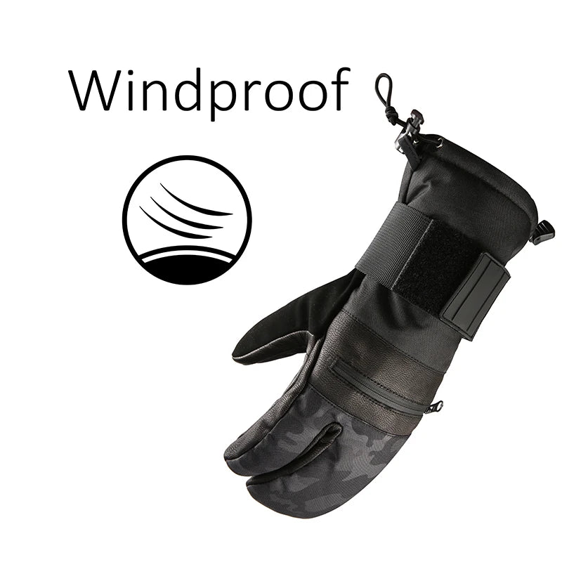 Inside Five Finger Design Ski Gloves Winter Waterproof Snowboard Gloves for Outdoor Snowmobile Snow Skiing Sports