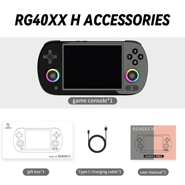 ANBERNIC RG40XX H 64 Bit Linux Retro Handheld Game Console 4.0'' IPS Screen Supports 5G WiFi BT HD-TV Output RG40XXH for PSP PS1