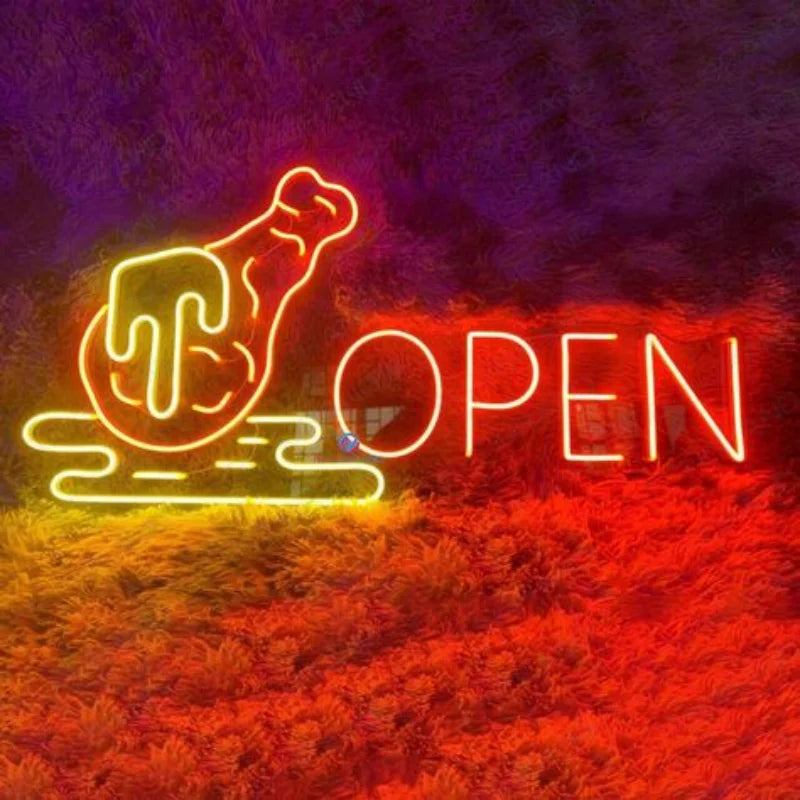 Custom Store Business logo Design Led Open Light up Sign Wall Decoration Neon Sign Light Led for Wall Decoration