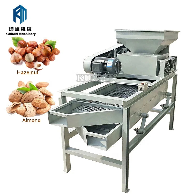 Excellent One Time Forming Hazelnut Cracking Azelnut Almond Shell Removing Breaking Machine