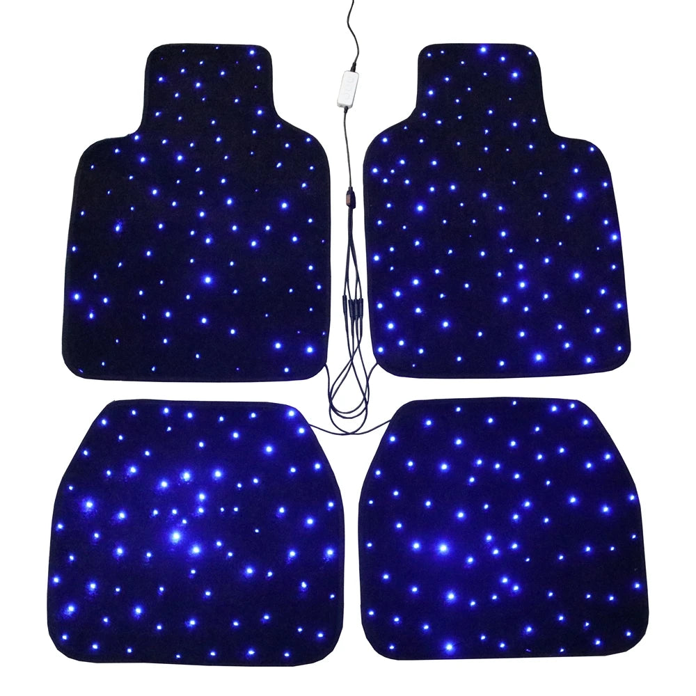 Luxury Waterproof LED Star Light Carpet 3D Fiber Optic Car Mats with APP Remote Control Twinkle Effect for Floor