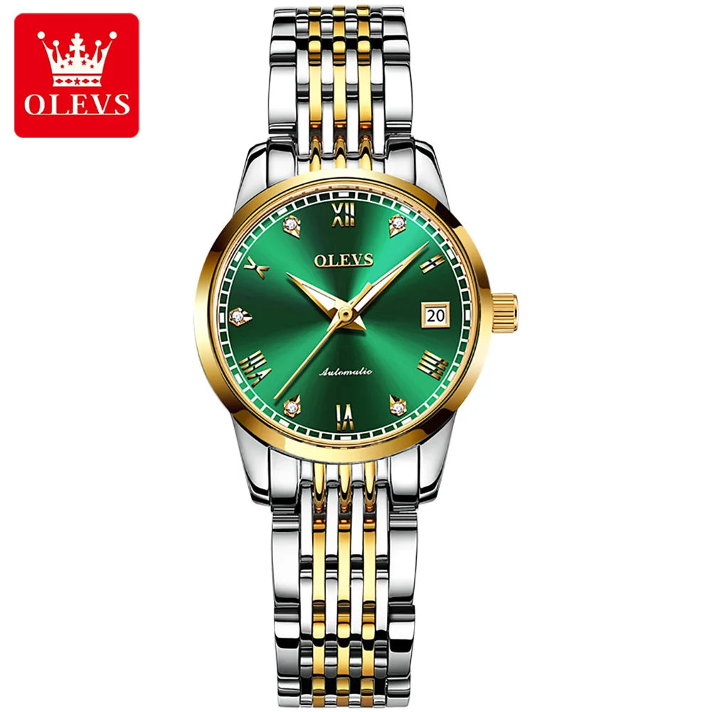 OLEVS6602 Oem Custom Mechanical WristWatch for Lover  Water Resistant Feature Date Waterproof Classics Lady Woman Watch