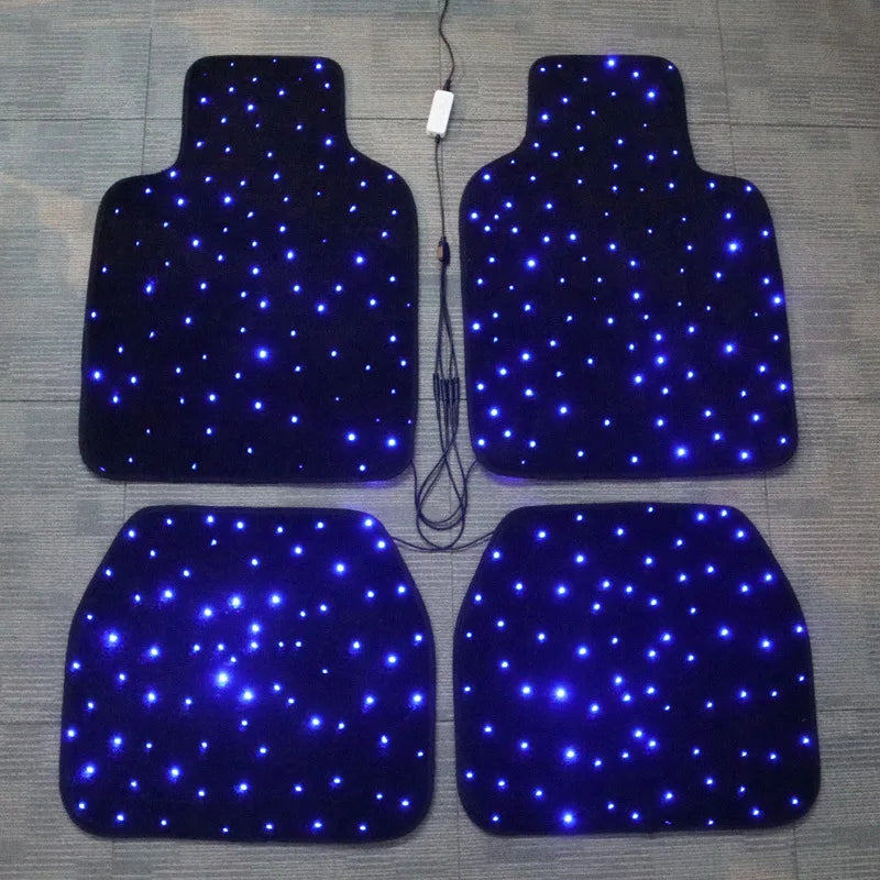 Luxury Waterproof LED Star Light Carpet 3D Fiber Optic Car Mats with APP Remote Control Twinkle Effect for Floor