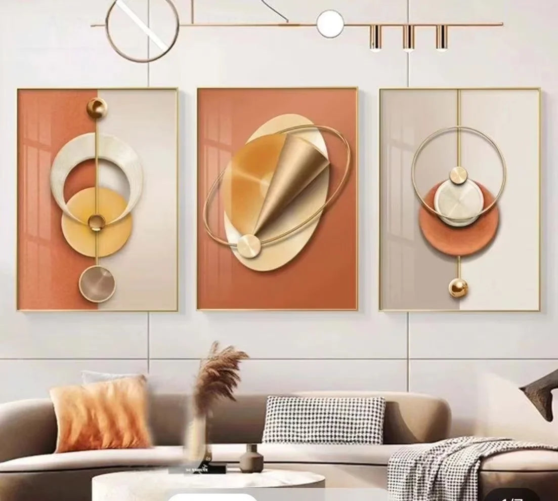 50X70CM S3 Factory Prices Aluminum Alloy Frame Glass Gallery Hanging Paintings Wall Decoration Living Room Crystal Wall Decor