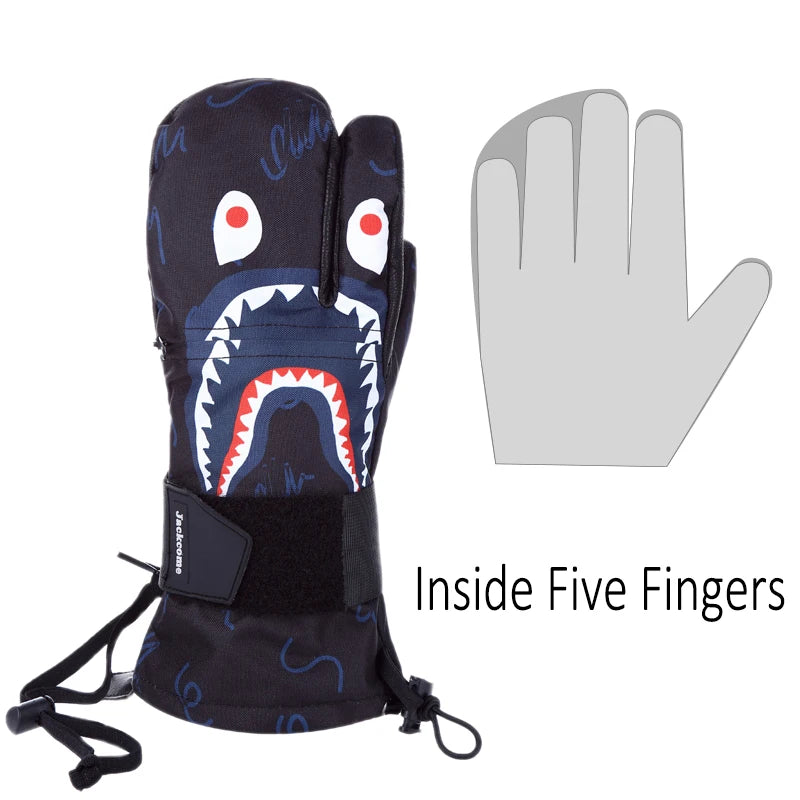 Inside Five Finger Design Ski Gloves Winter Waterproof Snowboard Gloves for Outdoor Snowmobile Snow Skiing Sports