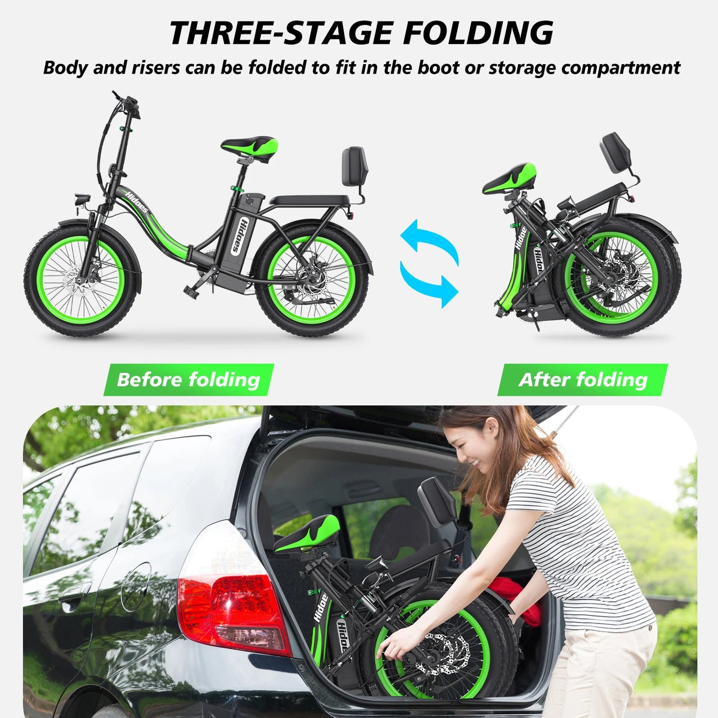 Factory Hot Sale Electric Bicycle Hidoes HD-C1 750W 48V 20nch LCD Display Electric City Bike Steel Frame Electric Folding Bike