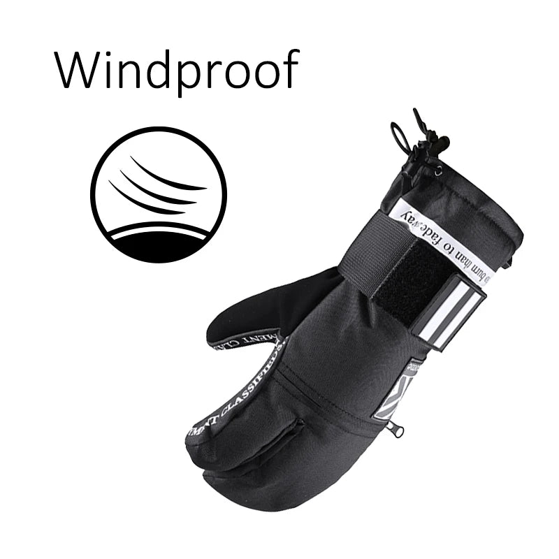 Inside Five Finger Design Ski Gloves Winter Waterproof Snowboard Gloves for Outdoor Snowmobile Snow Skiing Sports