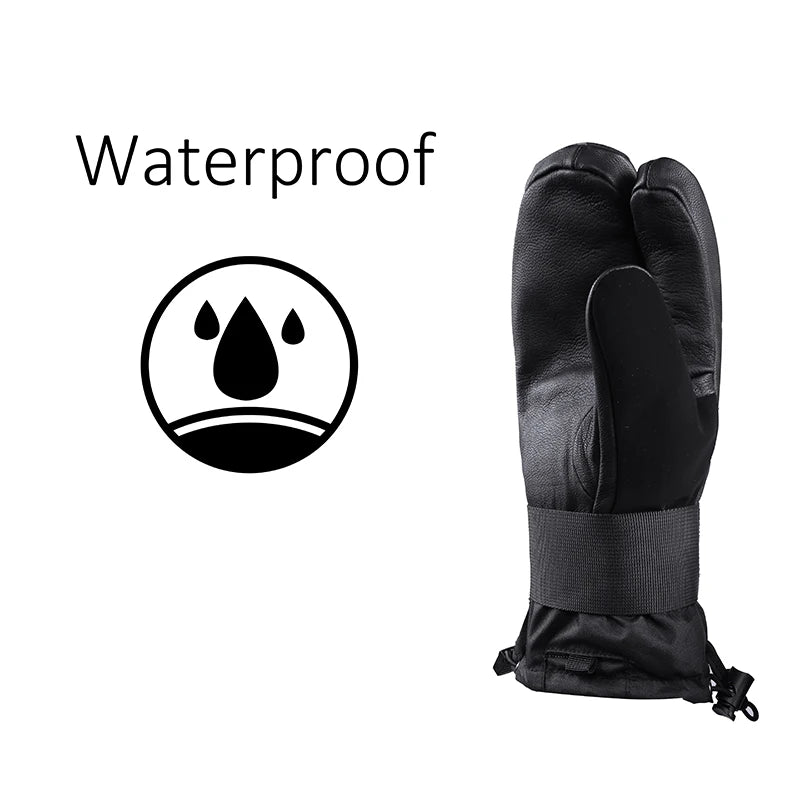 Inside Five Finger Design Ski Gloves Winter Waterproof Snowboard Gloves for Outdoor Snowmobile Snow Skiing Sports