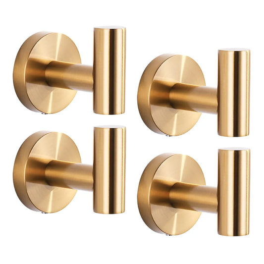 Modern Hotel Style Rust Proof Stainless Steel Hanging Wall Hooks,Wall Mounted Robe Hook Jacket Hook,Luxury Gold Bathrobe Hooks