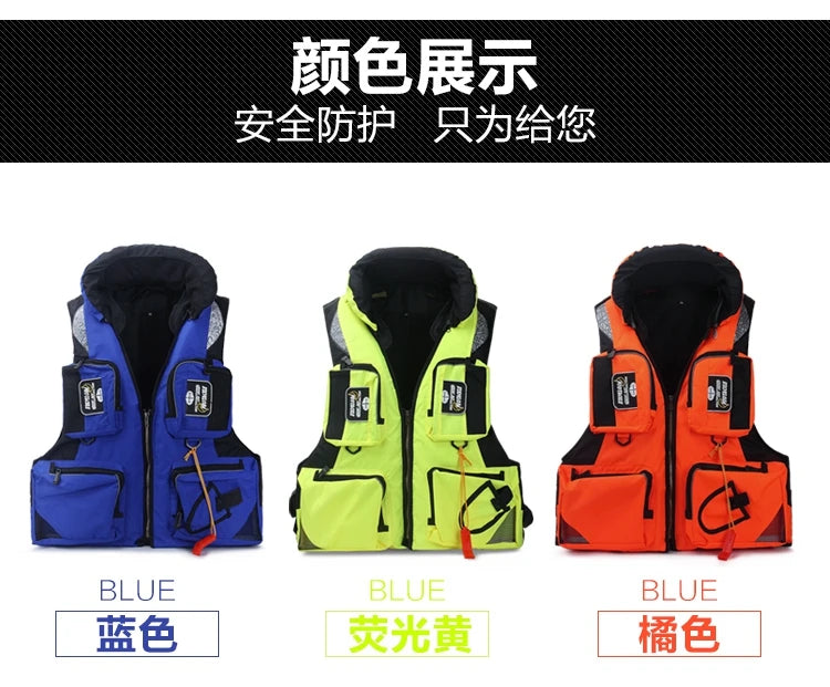 CE Unisex Polyester Life Jacket Swimming Life Vest Outdoor Sport Safety XXL Life Jacket For Drifting Boating Kayak Fishing Vest