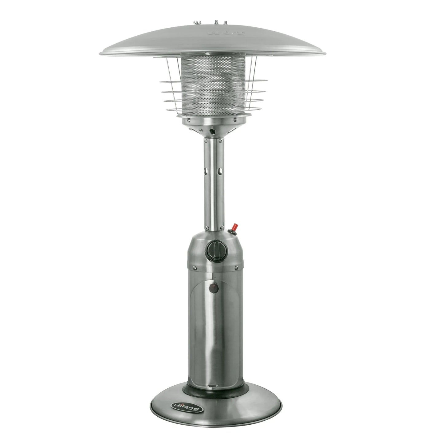HMS 11000 BTU Silver Steel Propane Patio Heater Tabletop Gas Heater for Winter Garden Use for Butane Fuel