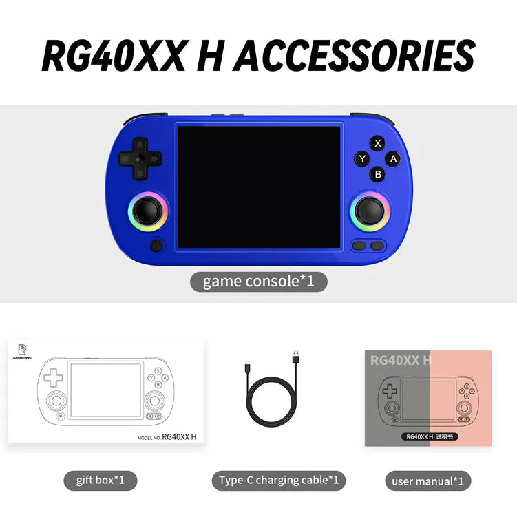 ANBERNIC RG40XX H 64 Bit Linux Retro Handheld Game Console 4.0'' IPS Screen Supports 5G WiFi BT HD-TV Output RG40XXH for PSP PS1
