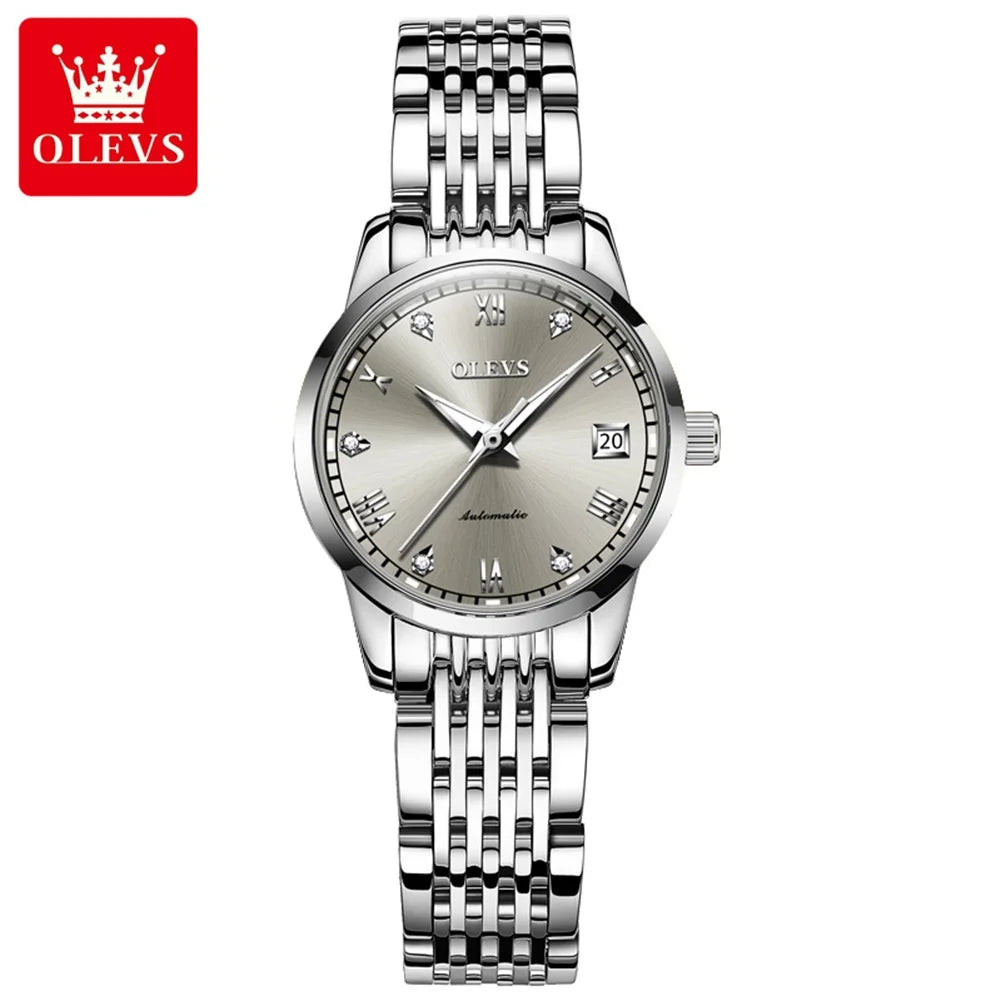 OLEVS6602 Oem Custom Mechanical WristWatch for Lover  Water Resistant Feature Date Waterproof Classics Lady Woman Watch