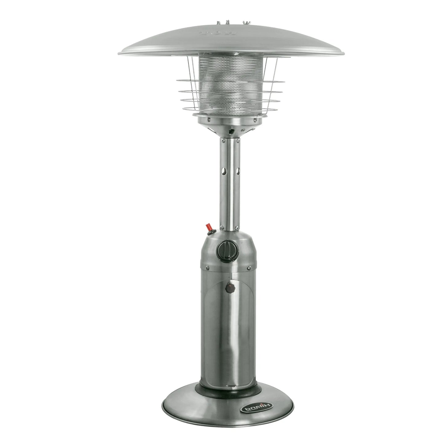 HMS 11000 BTU Silver Steel Propane Patio Heater Tabletop Gas Heater for Winter Garden Use for Butane Fuel