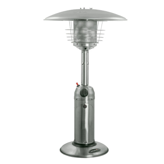 HMS 11000 BTU Silver Steel Propane Patio Heater Tabletop Gas Heater for Winter Garden Use for Butane Fuel