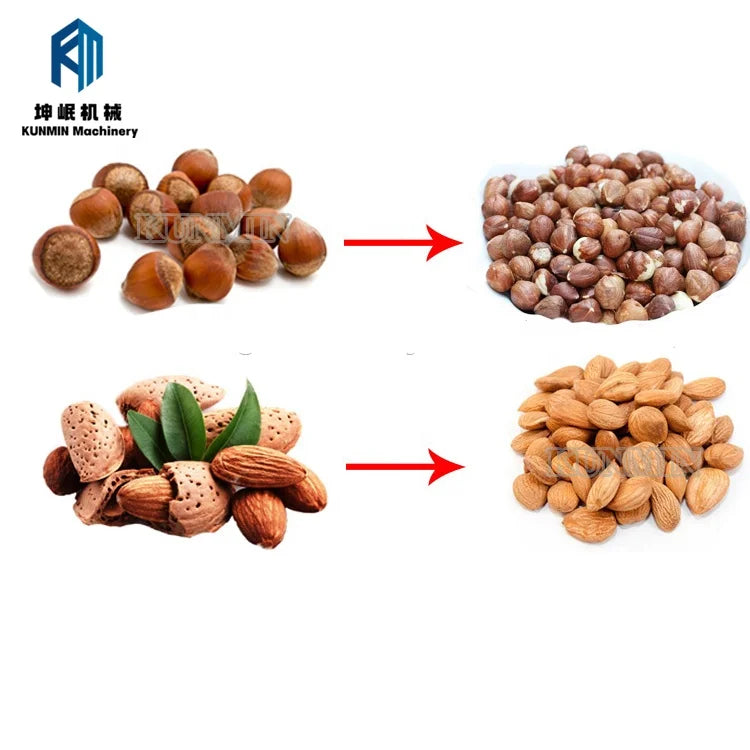 Excellent One Time Forming Hazelnut Cracking Azelnut Almond Shell Removing Breaking Machine