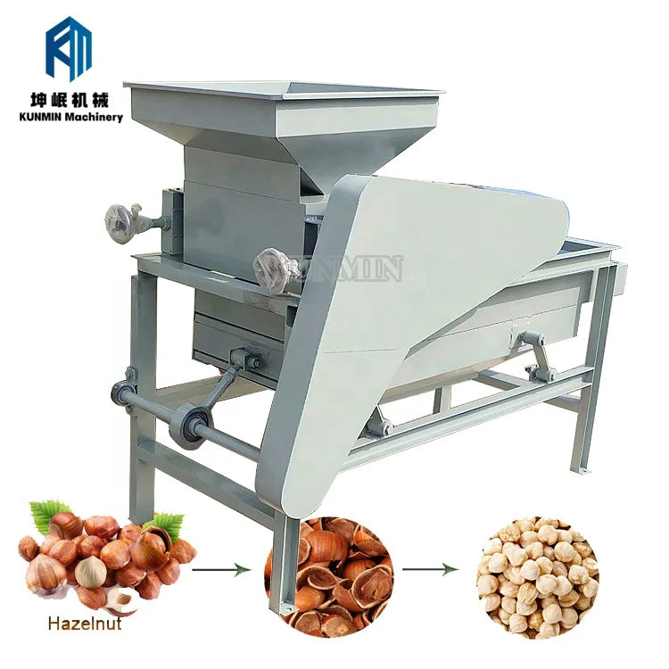 Excellent One Time Forming Hazelnut Cracking Azelnut Almond Shell Removing Breaking Machine